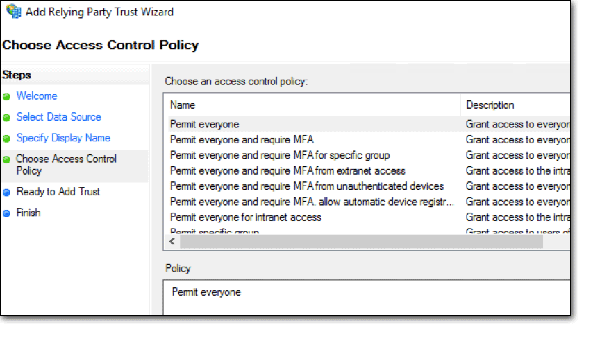 Choose an access control policy